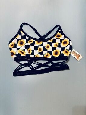 Spencer’s Checkered Bralette Sunflower M/L